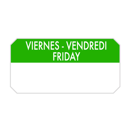 Image 1000 U. ÉTIQUETTES ADHESIVES "VENDREDI"  5x2,5 CM VERT ADHESIF (1 UNITÉ) #1
