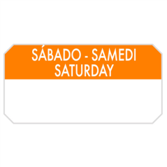 Image 1000 U. ÉTIQUETTES ADHESIVES "SAMEDI"  5x2,5 CM ORANGE ADHESIF (1 UNITÉ) #1