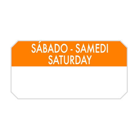 Image 1000 U. ÉTIQUETTES ADHESIVES "SAMEDI"  5x2,5 CM ORANGE ADHESIF (1 UNITÉ) #1