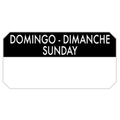 Image 1000 U. ÉTIQUETTES ADHESIVES "DIMANCHE"  5x2,5 CM NOIR ADHESIF (1 UNITÉ) #1