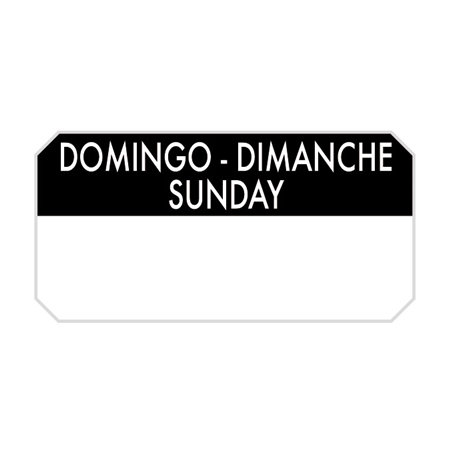 Image 1000 U. ÉTIQUETTES ADHESIVES "DIMANCHE"  5x2,5 CM NOIR ADHESIF (1 UNITÉ) #1