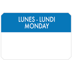 Image 500 U. ÉTIQUETTES ADHESIVES "LUNDI"  7,5x5 CM BLEU ADHESIF (1 UNITÉ) #1