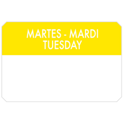 Image 500 U. ÉTIQUETTES ADHESIVES "MARDI"  7,5x5 CM JAUNE PALE ADHESIF (1 UNITÉ) #1