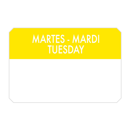 Image 500 U. ÉTIQUETTES ADHESIVES "MARDI"  7,5x5 CM JAUNE PALE ADHESIF (1 UNITÉ) #1