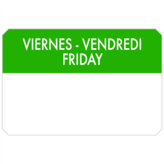 Image 500 U. ÉTIQUETTES ADHESIVES "VENDREDI"  7,5x5 CM VERT ADHESIF (1 UNITÉ) #1