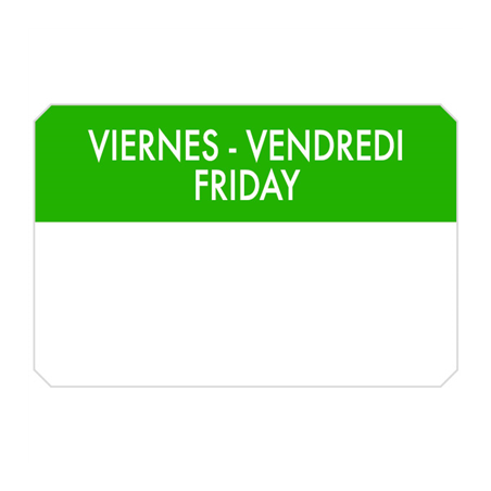 Image 500 U. ÉTIQUETTES ADHESIVES "VENDREDI"  7,5x5 CM VERT ADHESIF (1 UNITÉ) #1