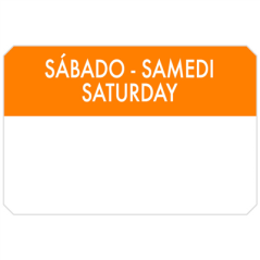 Image 500 U. ÉTIQUETTES ADHESIVES "SAMEDI"  7,5x5 CM ORANGE ADHESIF (1 UNITÉ) #1