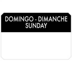 Image 500 U. ÉTIQUETTES ADHESIVES "DIMANCHE"  7,5x5 CM NOIR ADHESIF (1 UNITÉ) #1