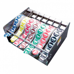 Image DISTRIBUTEUR POUR ÉTIQUETTES 2,5x2,5 CM  23,5x19x11,7 CM ARGENTE METAL (1 UNITÉ) #5