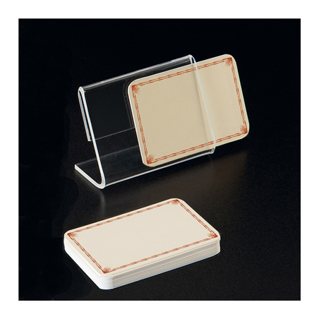 Image 10 U. ÉTIQUETTES LISERÉ MARRON  10x7,5x0,1 CM CREME PVC (1 UNITÉ) #1