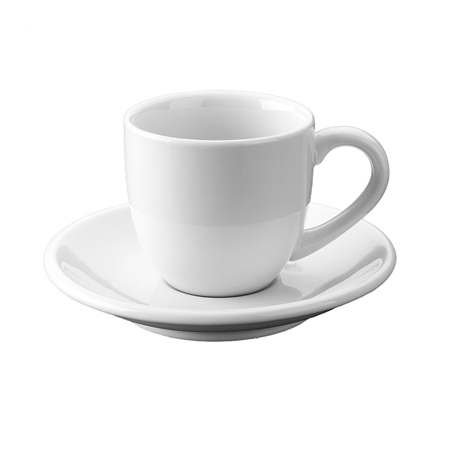 Image TASSES CAFÉ + COUPELLE 90 ML Ø5,5x4,5 CM BLANC PORCELAINE (36 UNITÉ) #1