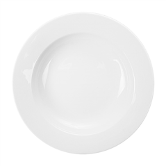 Image ASSIETTES CREUSES Ø 23 CM BLANC PORCELAINE (24 UNITÉ) #1