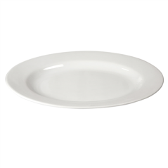 Image PLATS OVALES  33 CM LONG. BLANC PORCELAINE (12 UNITÉ) #1