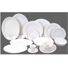 Image PLATS OVALES  33 CM LONG. BLANC PORCELAINE (12 UNITÉ) #3