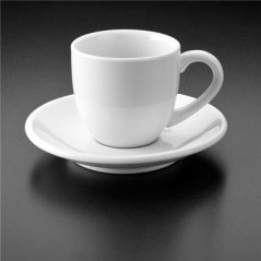 Image SOUCOUPES TASSE CAFE "ATLANTIC" Ø 12,5 CM BLANC PORCELAINE (6 UNITÉ) #1