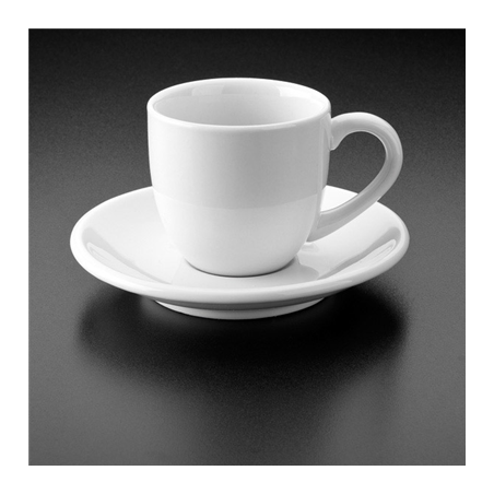 Image SOUCOUPES TASSE CAFE "ATLANTIC" Ø 12,5 CM BLANC PORCELAINE (6 UNITÉ) #1