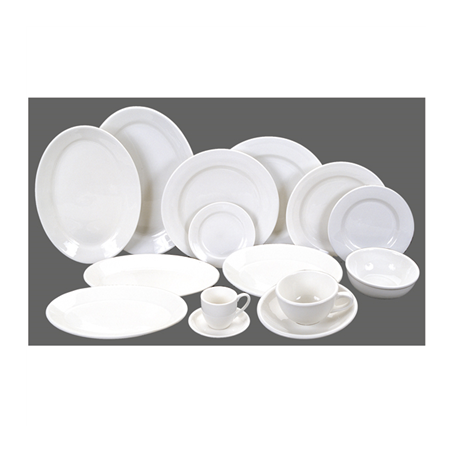 SOUCOUPES TASSE CAFE "ATLANTIC" Ø 12,5 CM BLANC PORCELAINE (6 UNITÉ)