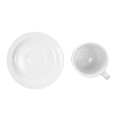 Image TASSES CAFÉ + SOUCOUPES 250 ML Ø8,8x6,5 CM BLANC PORCELAINE (12 UNITÉ) #3