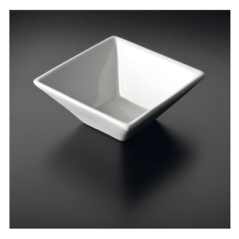 Image BOLS CARRÉS  17,5 CM BLANC PORCELAINE (12 UNITÉ) #1