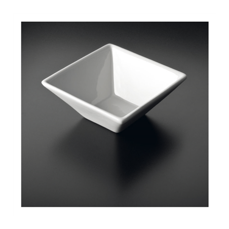 Image BOLS CARRÉS  17,5 CM BLANC PORCELAINE (12 UNITÉ) #1
