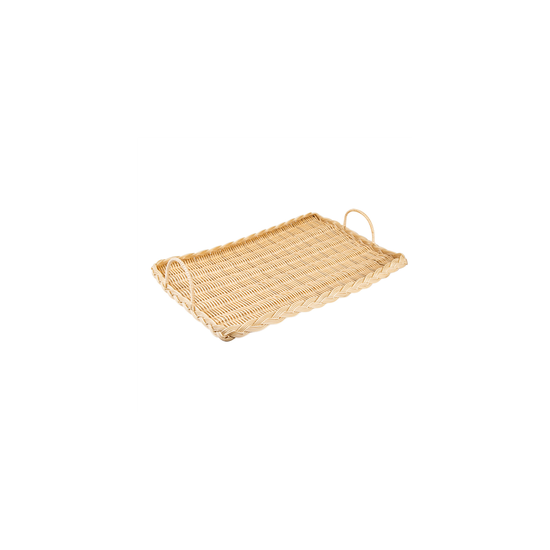 PLATEAU RECTANGULAIRE SIMILAIRE OSIER POUR FROMAGE  52,5x30x3 CM NATUREL PP (1 UNITÉ)