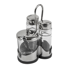 Image SET À CONDIMENTS 3 PIÈCES  8,5x7,7x13 CM TRANSPARENT VERRE (1 UNITÉ) #1