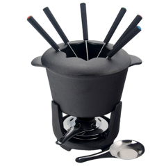 Image SERVICE À FONDUE  Ø 16,8x17,5 CM NOIR FER (4 UNITÉ) #1