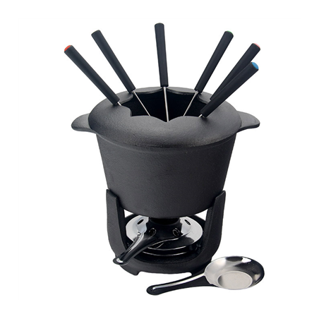 Image SERVICE À FONDUE  Ø 16,8x17,5 CM NOIR FER (4 UNITÉ) #1