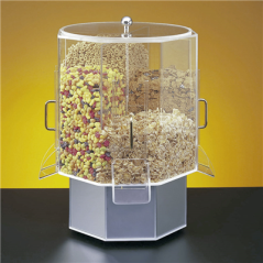 Image DISTRIBUTEUR CEREALES ROTATIF  Ø38x53,5 CM TRANSPARENT ACRYLIQUE (1 UNITÉ) #1