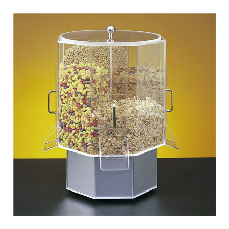 Image DISTRIBUTEUR CEREALES ROTATIF  Ø38x53,5 CM TRANSPARENT ACRYLIQUE (1 UNITÉ) #1