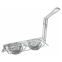 Image PANIER DOUBLE POUR TACOS  35,6x16,5x34 CM ARGENTE INOX (1 UNITÉ) #1