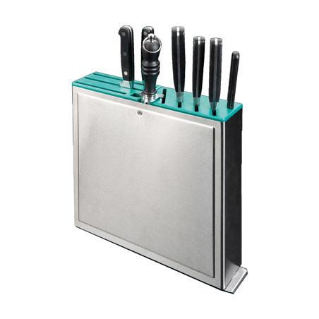 Image RACK POUR COUTEAUX 10 ENTRÉES  32x7x31 CM ARGENTE INOX (1 UNITÉ) #1