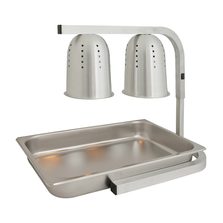 Image LAMPE À INFRAROUGE CHAUFFANTE 2 LAMPES  56x36x60,5 CM ARGENTE METAL (1 UNITÉ) #1