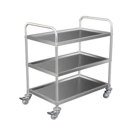 Image CHARIOT SERVICE 3 NIVEAUX 'ARROW'  85x53x95 CM ARGENTE INOX (1 UNITÉ) #1