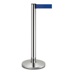 Image COLONNES MOBILES AVEC RUBAN RETRACTIBLES  Ø 36x104 CM BLEU ALUMINIUM (2 UNITÉ) #1