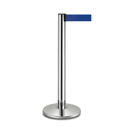 Image COLONNES MOBILES AVEC RUBAN RETRACTIBLES  Ø 36x104 CM BLEU ALUMINIUM (2 UNITÉ) #1