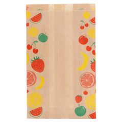 Image SACHETS PLATS POUR FRUITS 1/2 KG 32 G/M2 14+9x22 CM NATUREL KRAFT (500 UNITÉ) #1