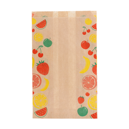Image SACHETS PLATS POUR FRUITS 1/2 KG 32 G/M2 14+9x22 CM NATUREL KRAFT (500 UNITÉ) #1
