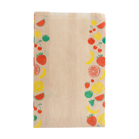 Image SACHETS PLATS POUR FRUITS 1,5 KG 32 G/M2 19+8x30 CM NATUREL KRAFT (250 UNITÉ) #1