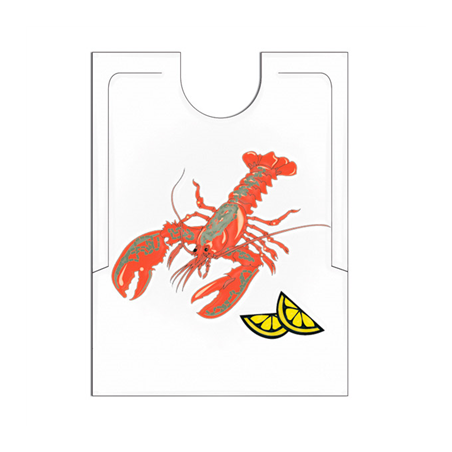 Image BAVOIRS HOMARD POUR ADULTE  38,3x48 CM BLANC CPE (500 UNITÉ) #1