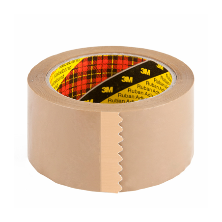 Image ROULEAU RUBAN ADHÉSIF  66 M x 5 CM MARRON PP (6 UNITÉ) #1