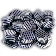 Image HAUTS DE FORME  28,5x15,5 CM ARGENTE CARTON (12 UNITÉ) #1