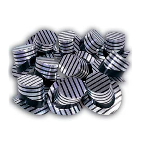 Image HAUTS DE FORME  28,5x15,5 CM ARGENTE CARTON (12 UNITÉ) #1