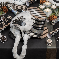 HAUTS DE FORME  28,5x15,5 CM ARGENTE CARTON (12 UNITÉ)