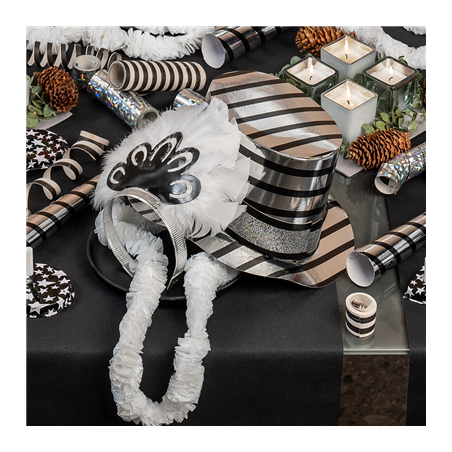 HAUTS DE FORME  28,5x15,5 CM ARGENTE CARTON (12 UNITÉ)