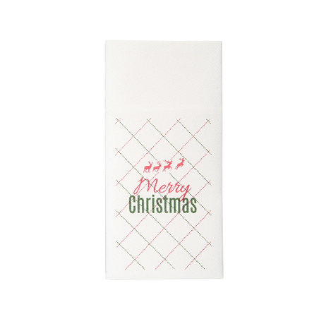 Image SERVIETTES KANGOUROU 'RUDOLPH' 55 G/M2 40x40 CM BLANC AIRLAID (700 UNITÉ) #1