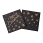Image SERVIETTES "DOUBLE POINT" ECOLABEL 'MERRY CHRISTMAS' 18 G/M2 20x20 CM NOIR OUATE (2400 UNITÉ) #3