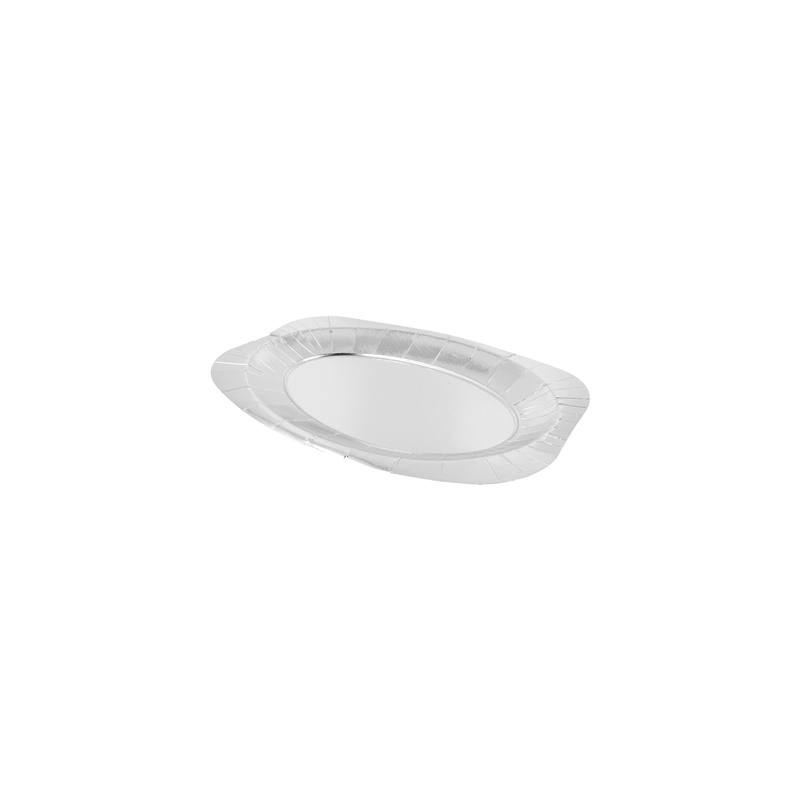 PLATEAUX OVALES  545 G/M2 24x35 CM ARGENTE CARTON (100 UNITÉ)