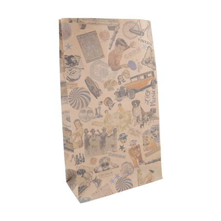 Image SACS SOS SANS ANSES 'VINTAGE' 80 G/M2 20+9x34,5 CM NATUREL KRAFT (500 UNITÉ) #1
