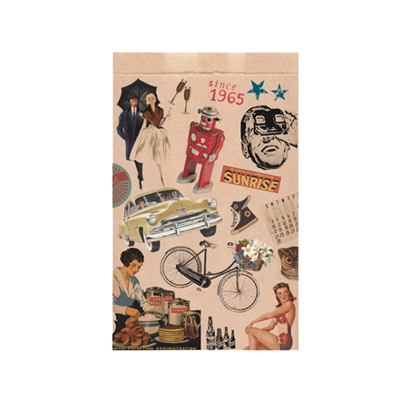 Image SACHETS PLATS "VINTAGE"  60 G/M2 12+5x18 CM NATUREL KRAFT VERGÉ (250 UNITÉ) #1